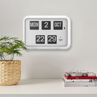 TWEMCO Calendar Flip Wall Clock QD-35 White