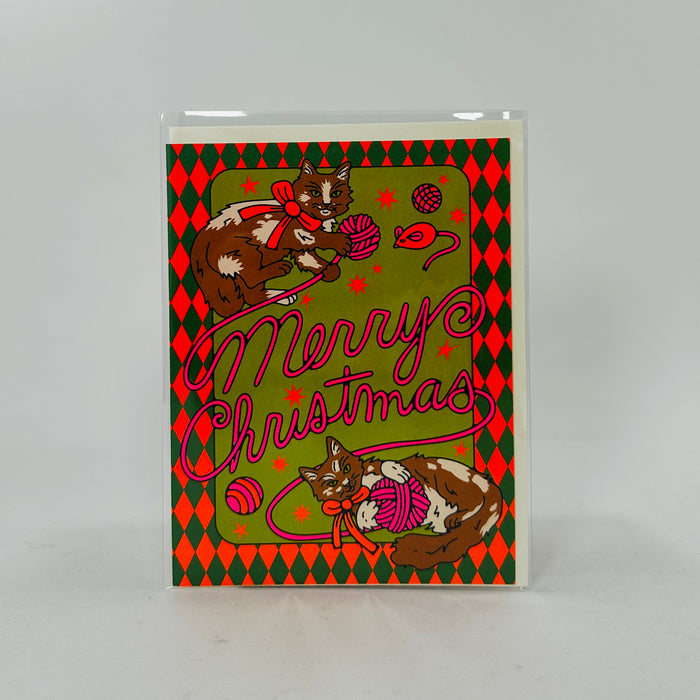 Christmas Kittens - Red Cap Card