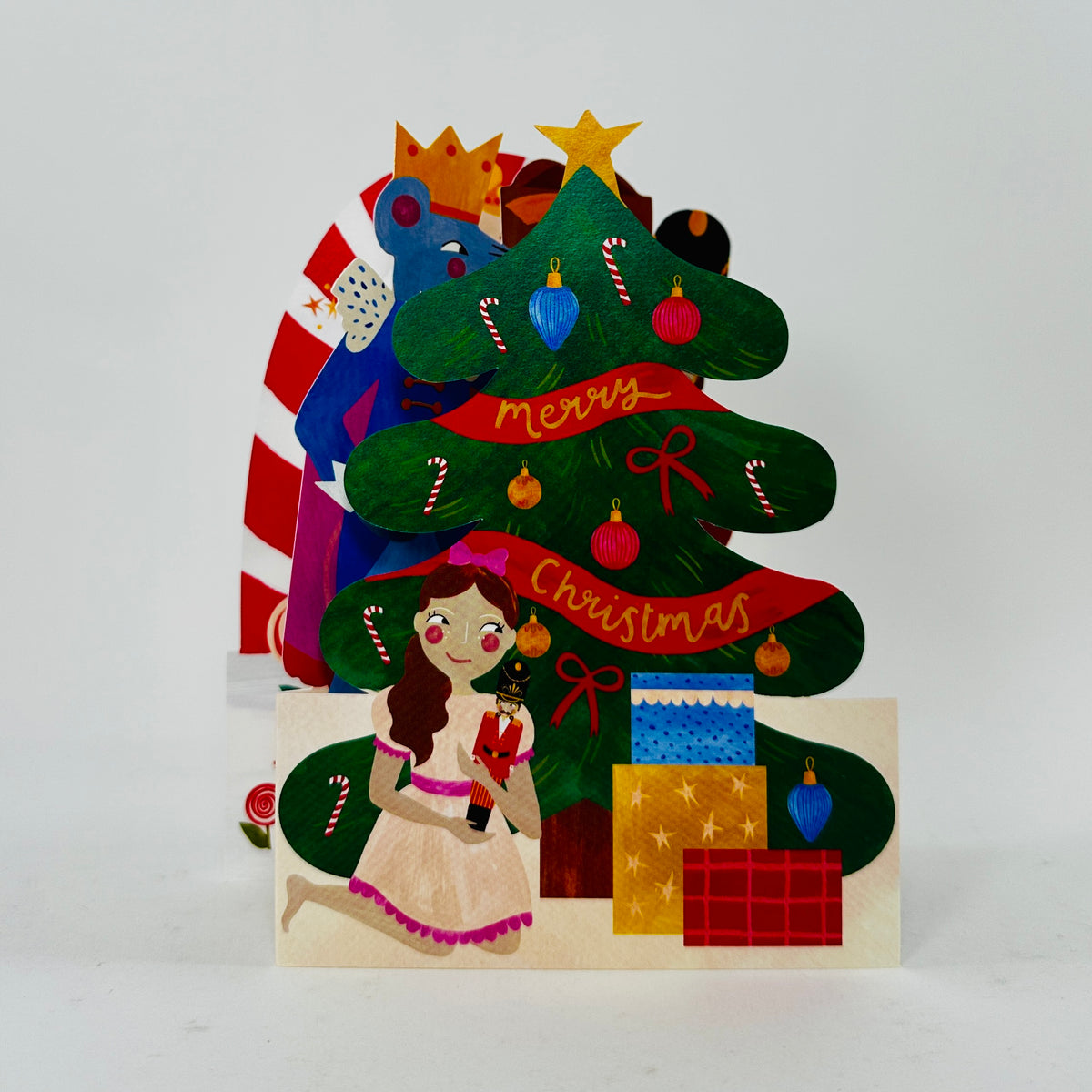 Nutcracker Inspired Concertina - Raspberry Blossom Card