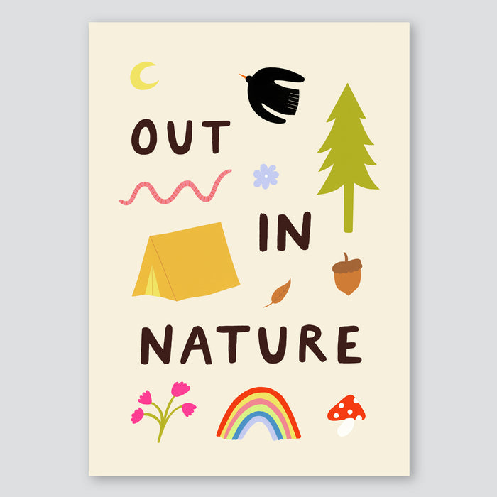 Out in Nature A3 Print - Little Black Cat