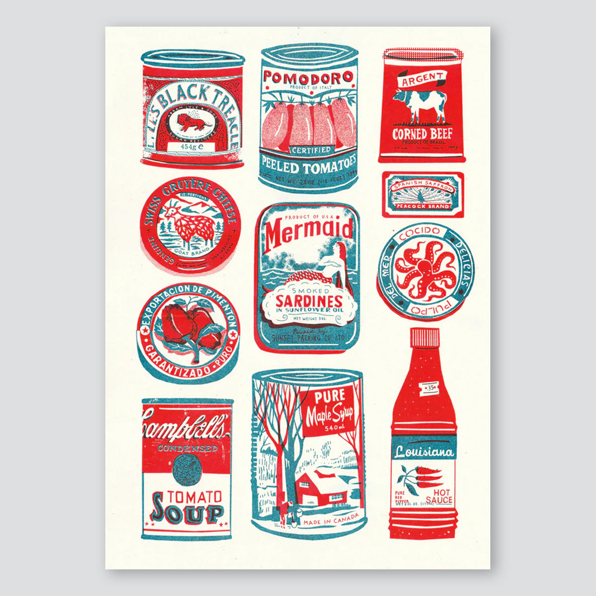 Tins Collection A3 Print - The Printed Peanut
