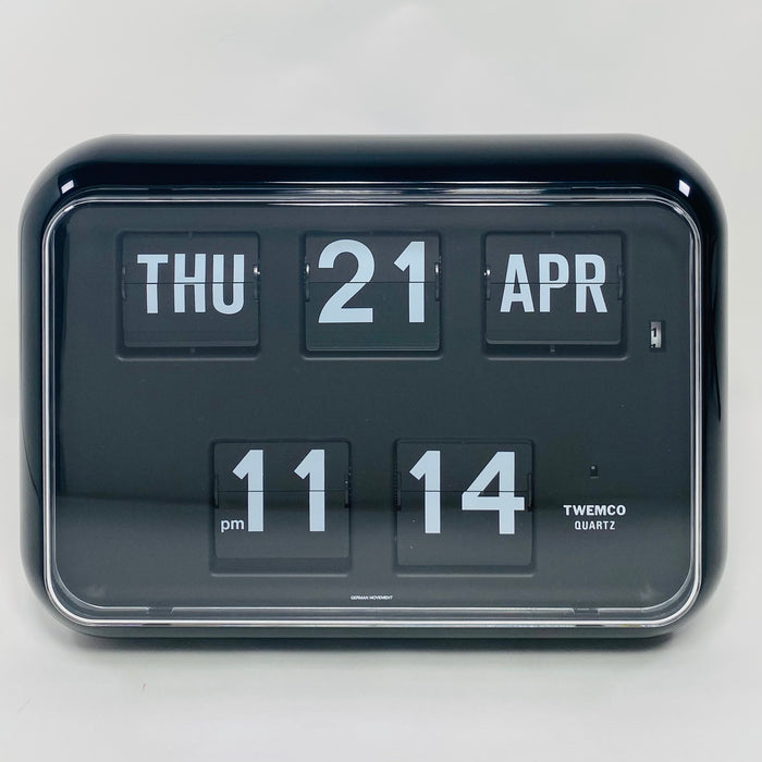 TWEMCO Calendar Flip Wall Clock QD-35 Black