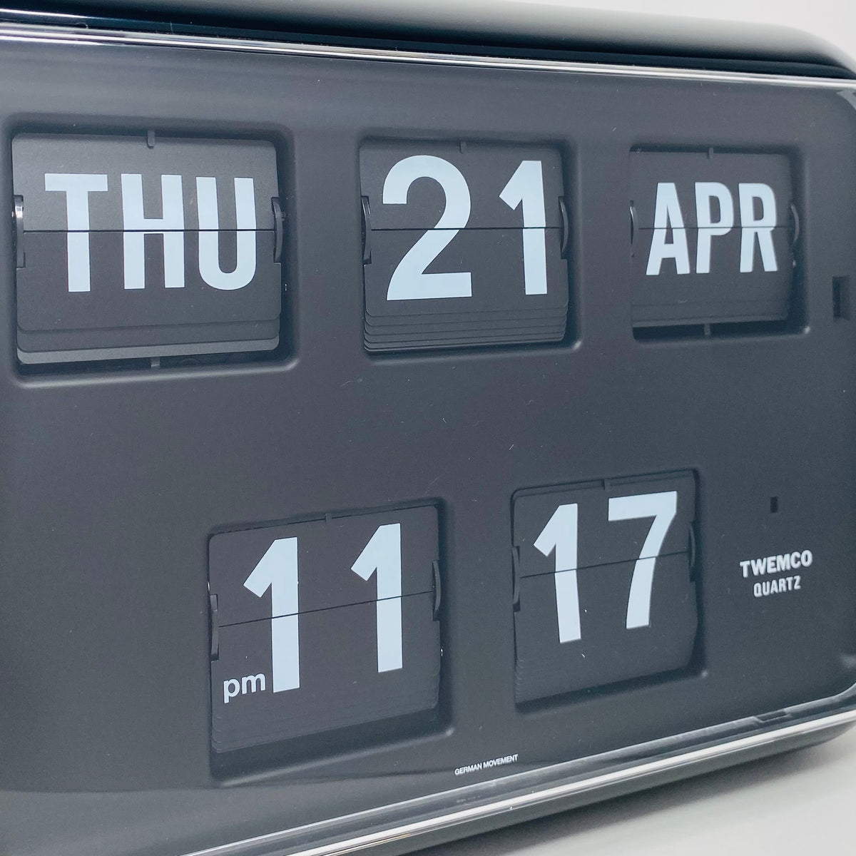 TWEMCO Calendar Flip Wall Clock QD-35 Black