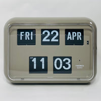 TWEMCO Calendar Flip Wall Clock QD-35 Grey