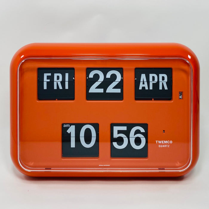 TWEMCO Calendar Flip Wall Clock QD-35 Orange