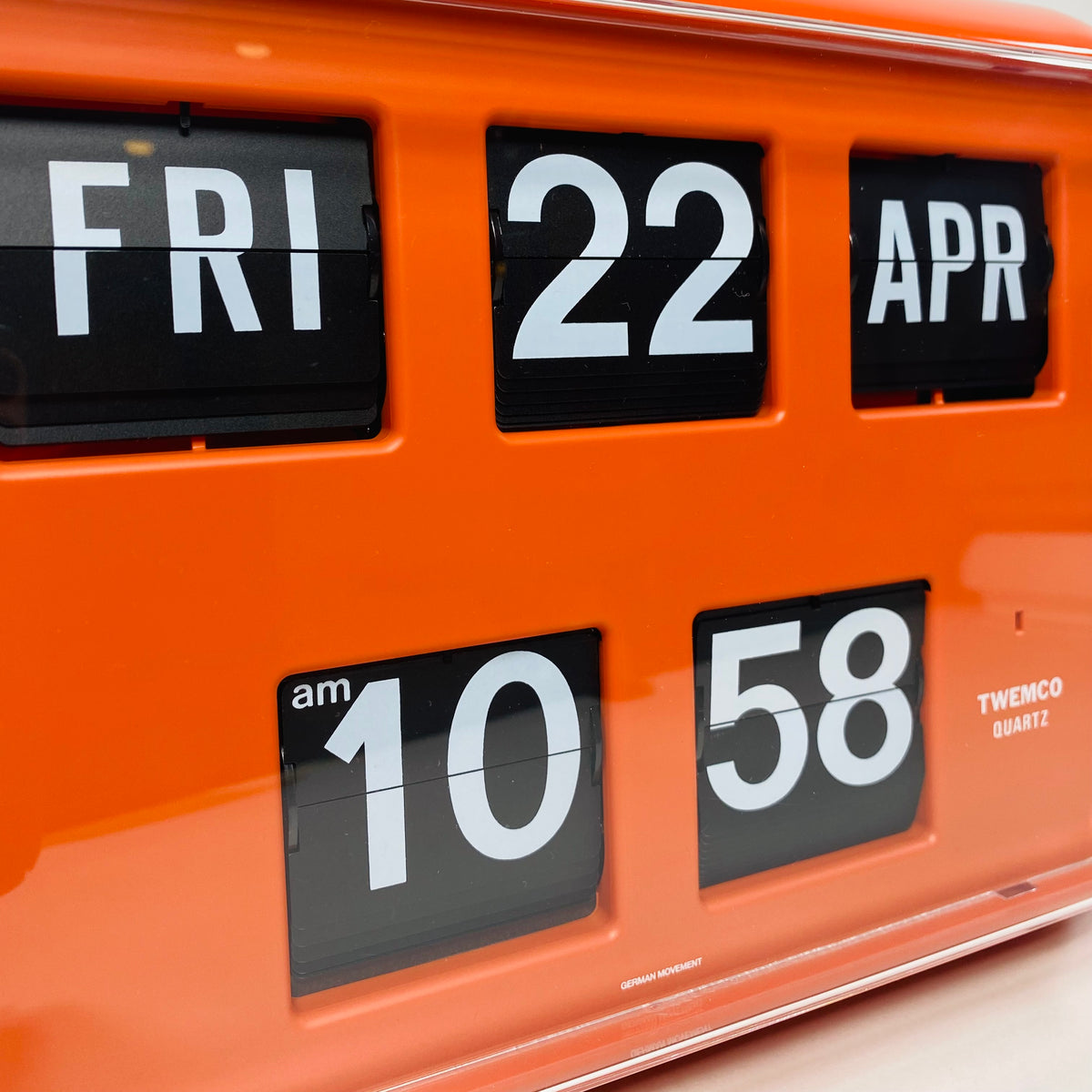 TWEMCO Calendar Flip Wall Clock QD-35 Orange