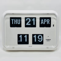 TWEMCO Calendar Flip Wall Clock QD-35 White