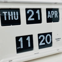 TWEMCO Calendar Flip Wall Clock QD-35 White