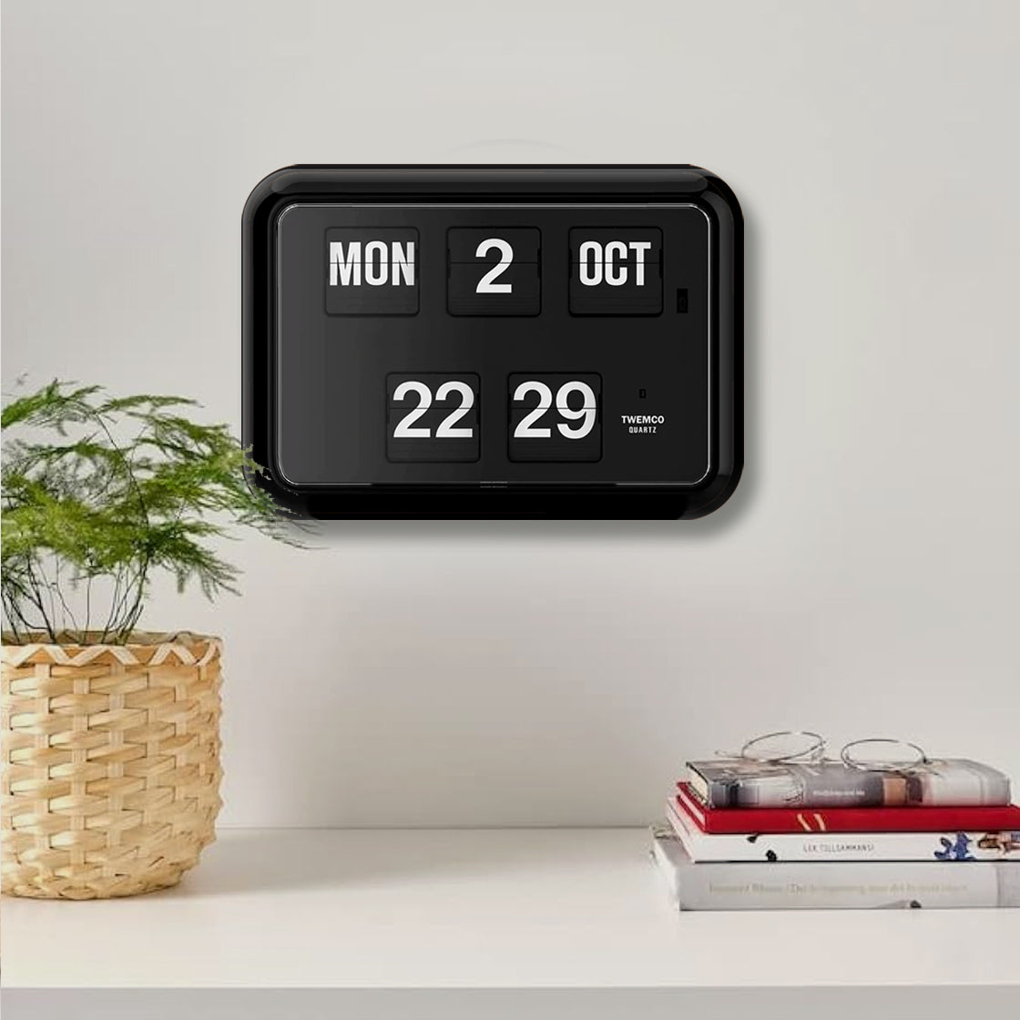 TWEMCO Calendar Flip Wall Clock QD-35 Black – UNITOM