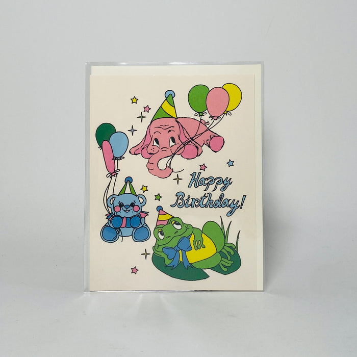 Animals Birthday - Red Cap Card