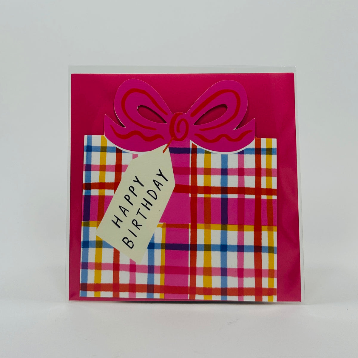 Birthday Bow Gingham - Kitty Kenda Card