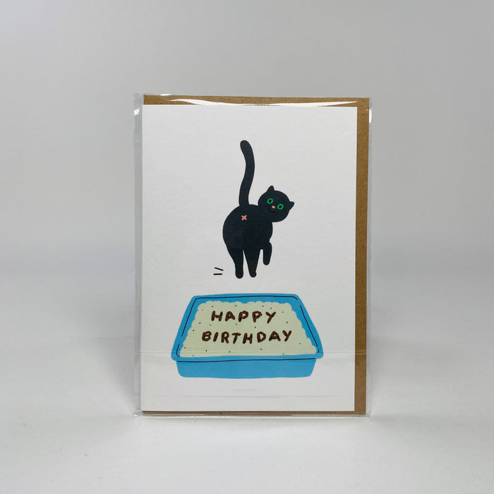 Birthday Cat Poop - Wrap Card
