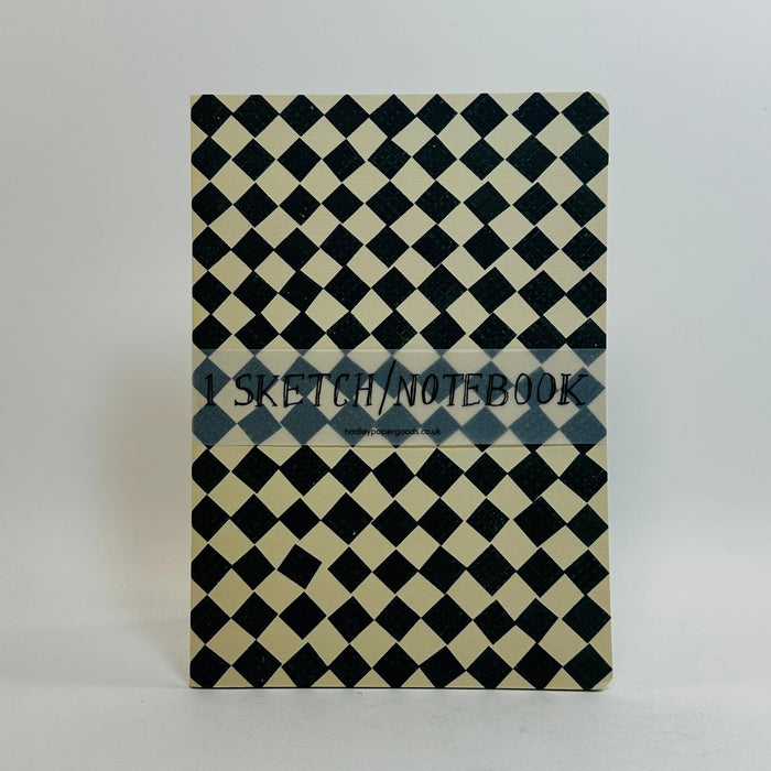 Black and White A5 Chequered Sketch/Notebook - Hadley