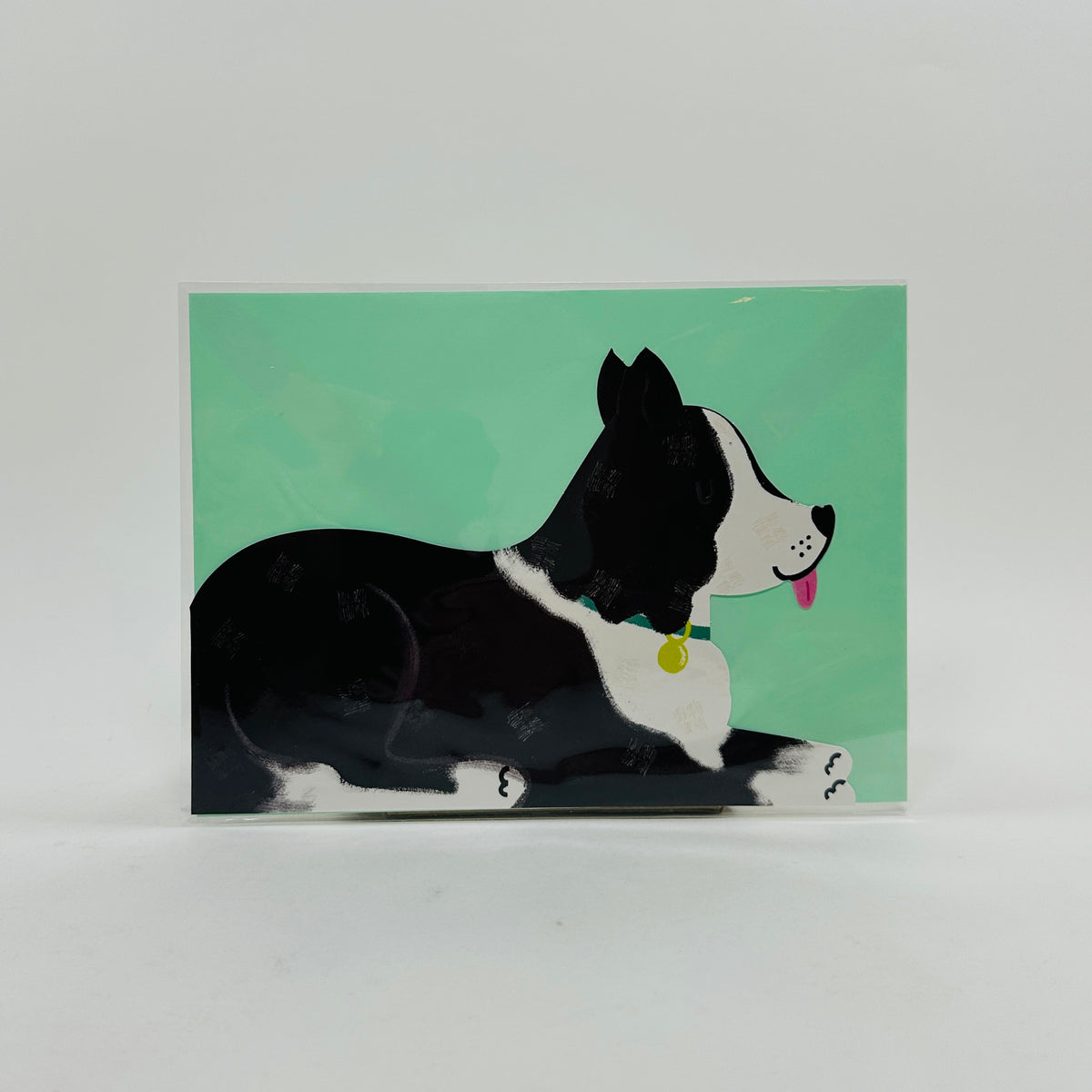 Border Collie - Raspberry Blossom Card