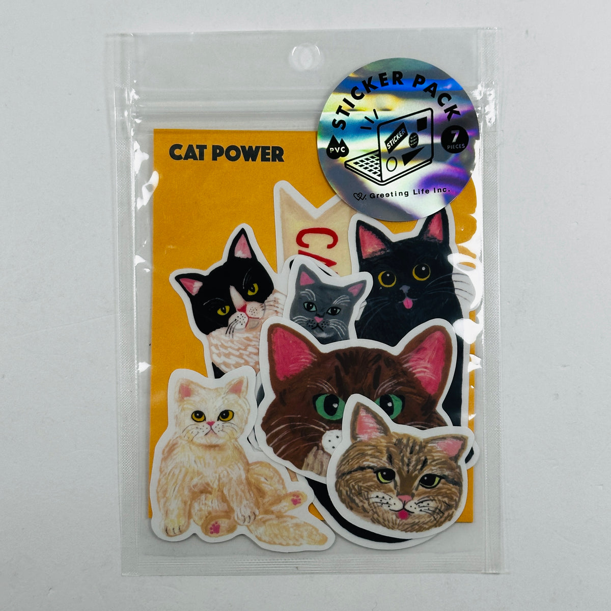 Cats Power by Sodeyama Kahoko - Greeting Life Sticker Pack