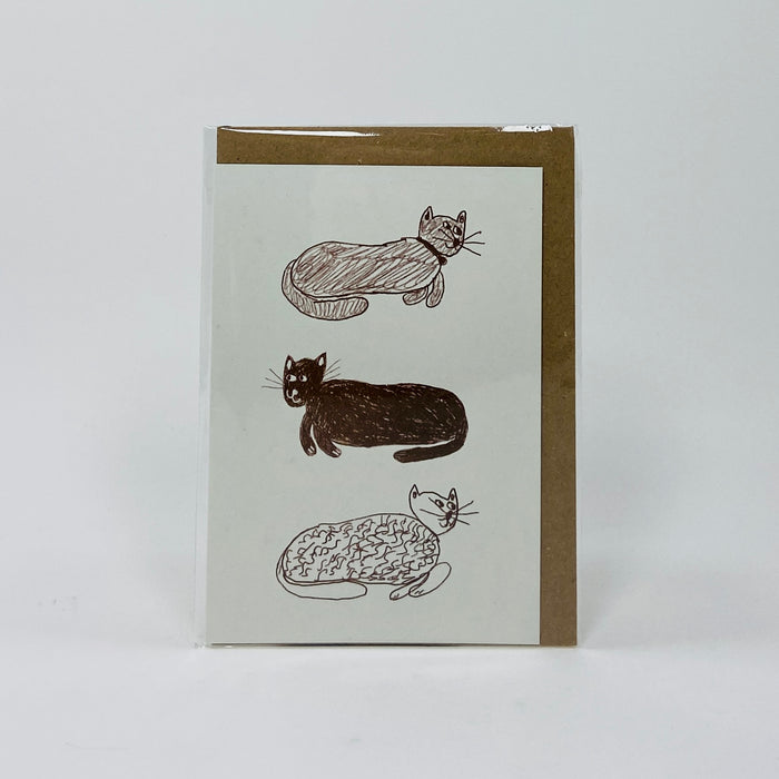 Cats in Brown - Hot Pink Press Card