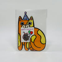 Cat with Mini Card - Wrap Card