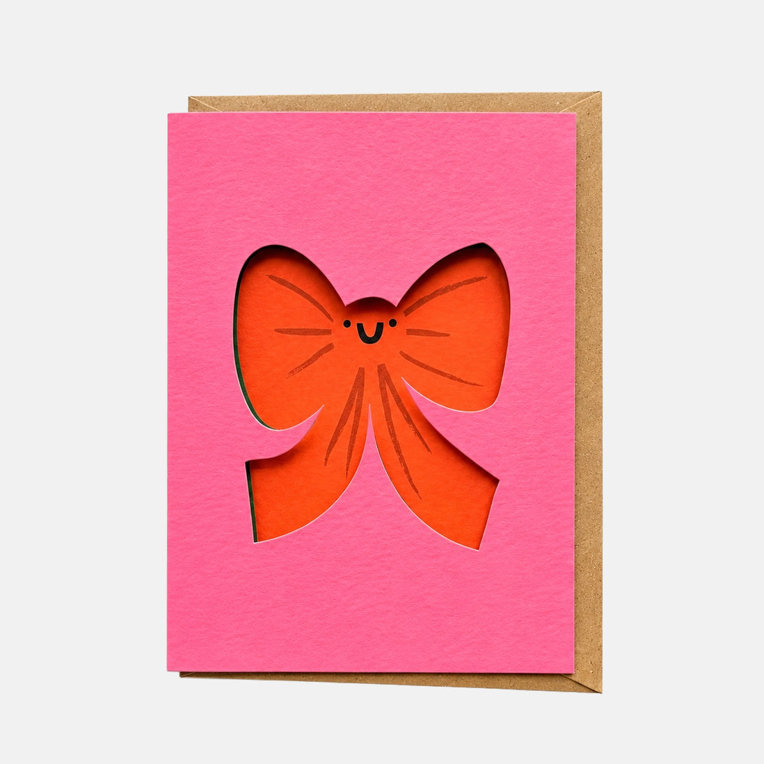 Christmas Bow Die Cut Card - Rumble Christmas Card