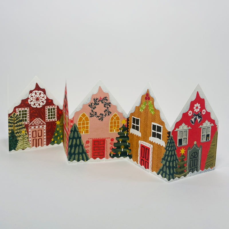 Christmas Houses Concertina - Hadley Card