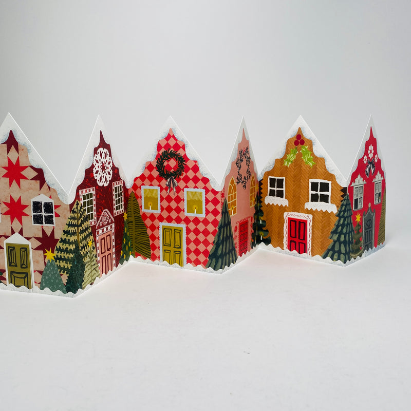 Christmas Houses Concertina - Hadley Card