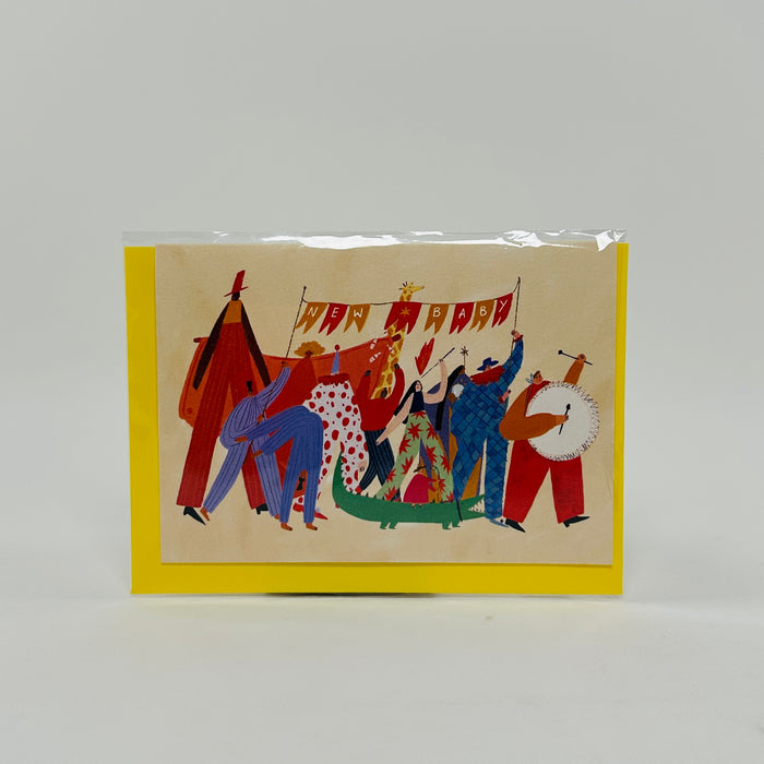 Circus Parade New Baby - Little Black Cat Card