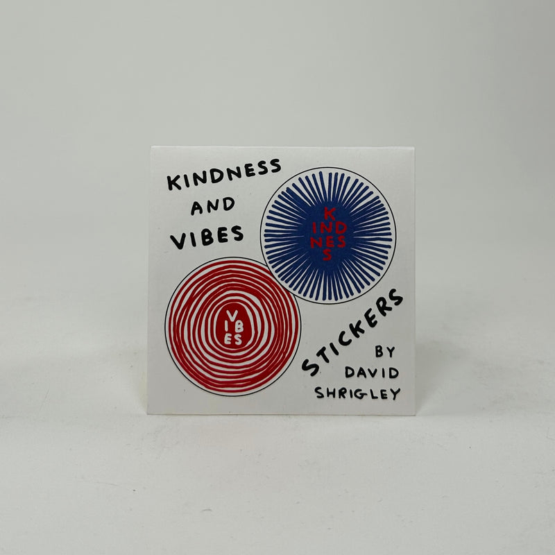 David Shrigley Sticker Pack - Kindness and Vibes
