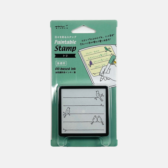 Decorative Birds List - Midori Pre-inked Stamp