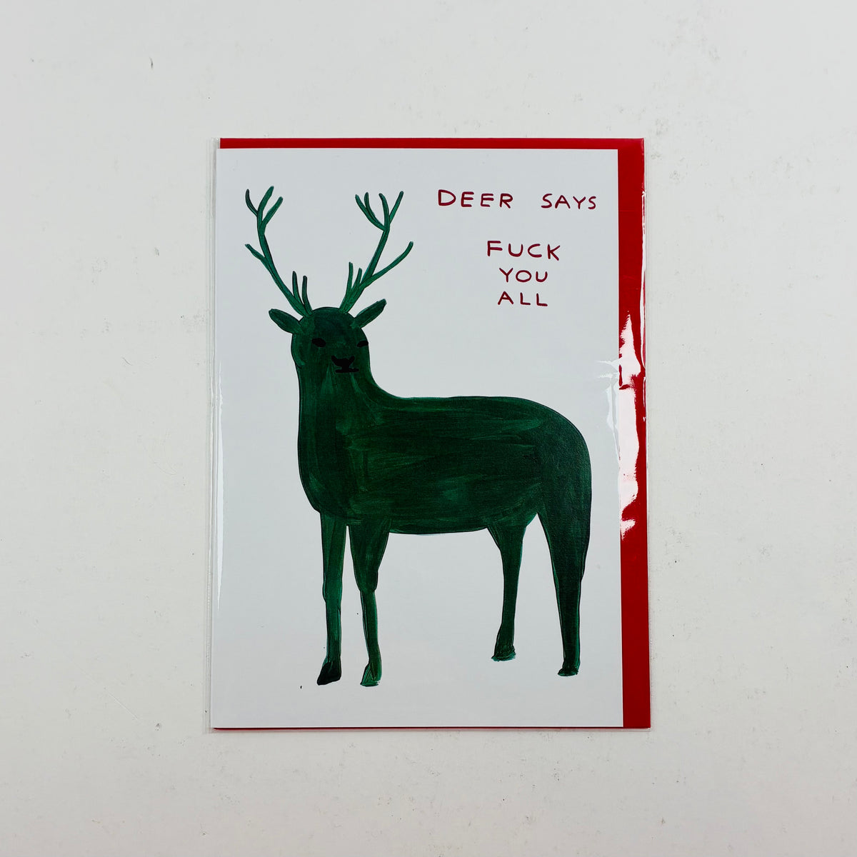 Deer Says Fuck You All - David Shrigley Christmas Card