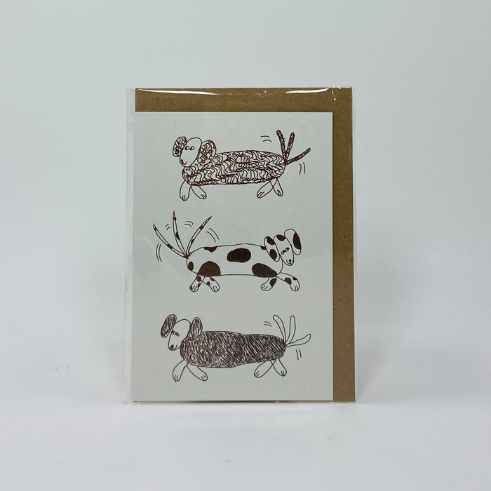 Dogs in Brown - Hot Pink Press Card