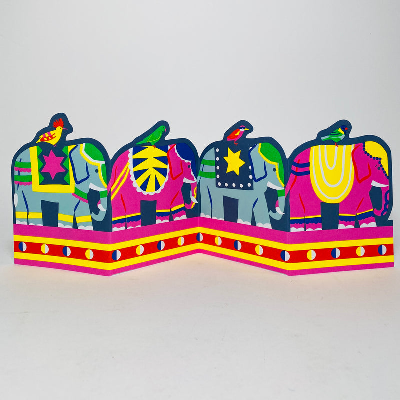 Elephants Concertina Card - Lagom Design Card