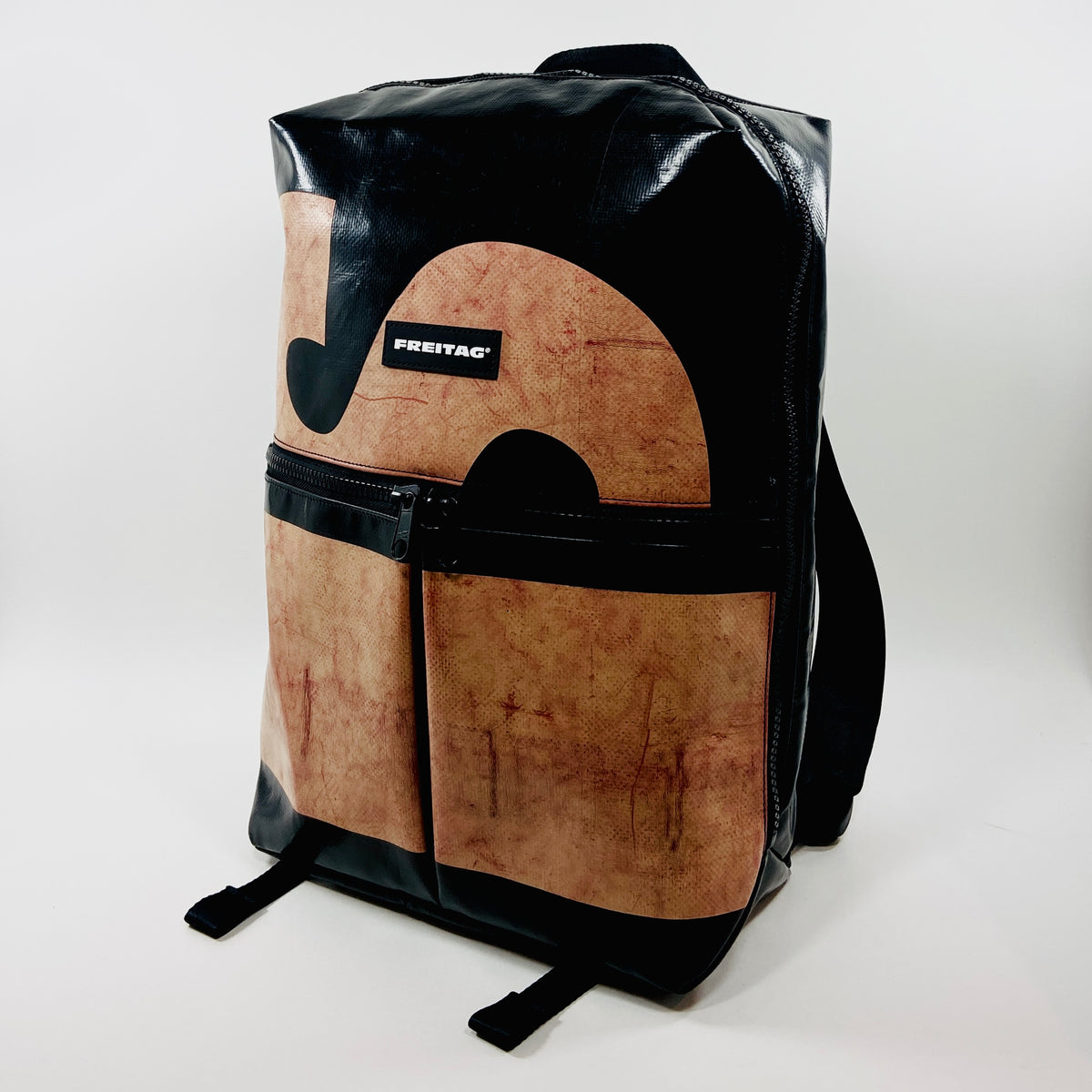 FREITAG F49 - Fringe - Black and Salmon Red with Black Zips