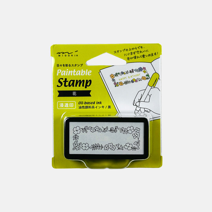 Flower Boarder - Midori Pre-inked Stamp