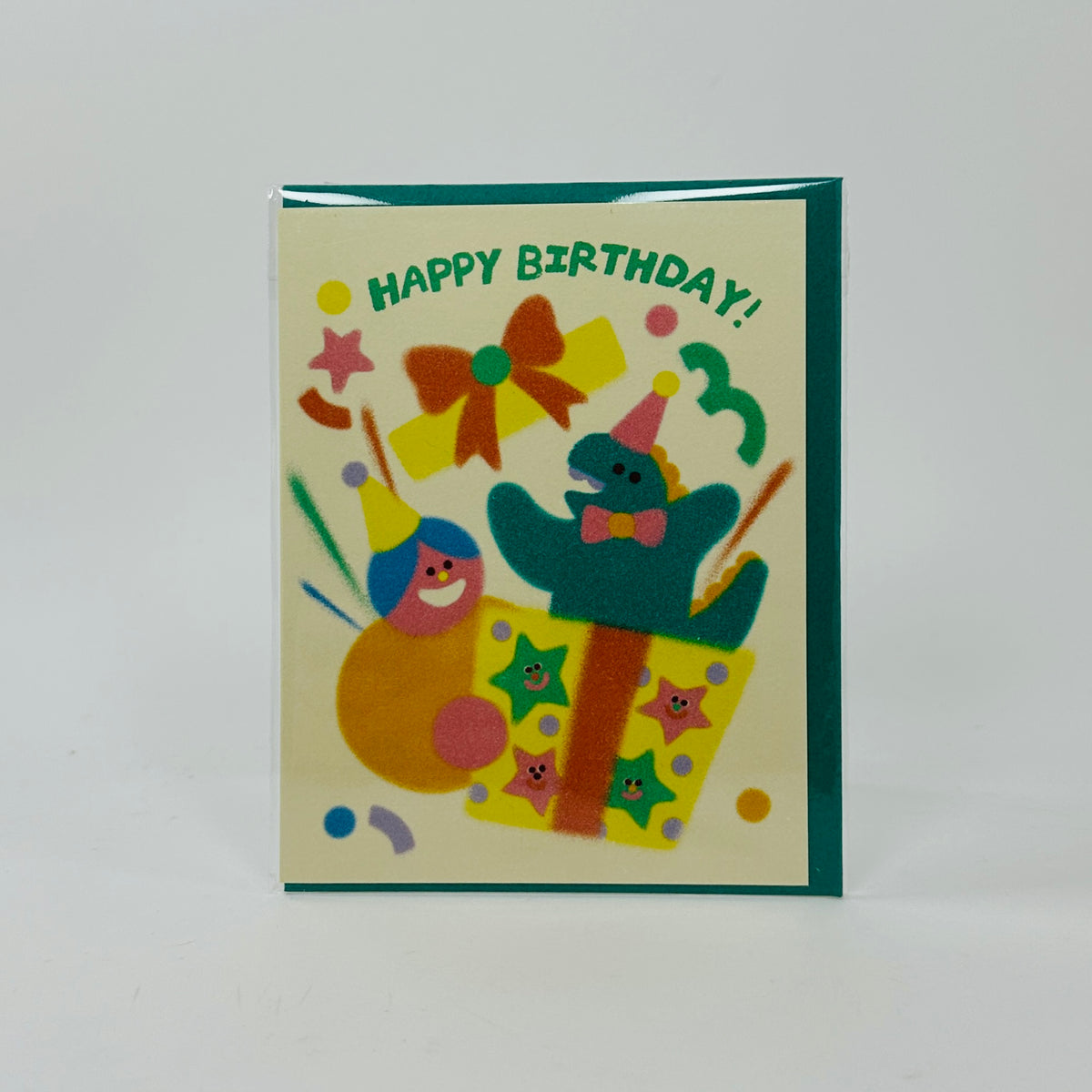 Happy Birthday Dino & Present - Wrap Card