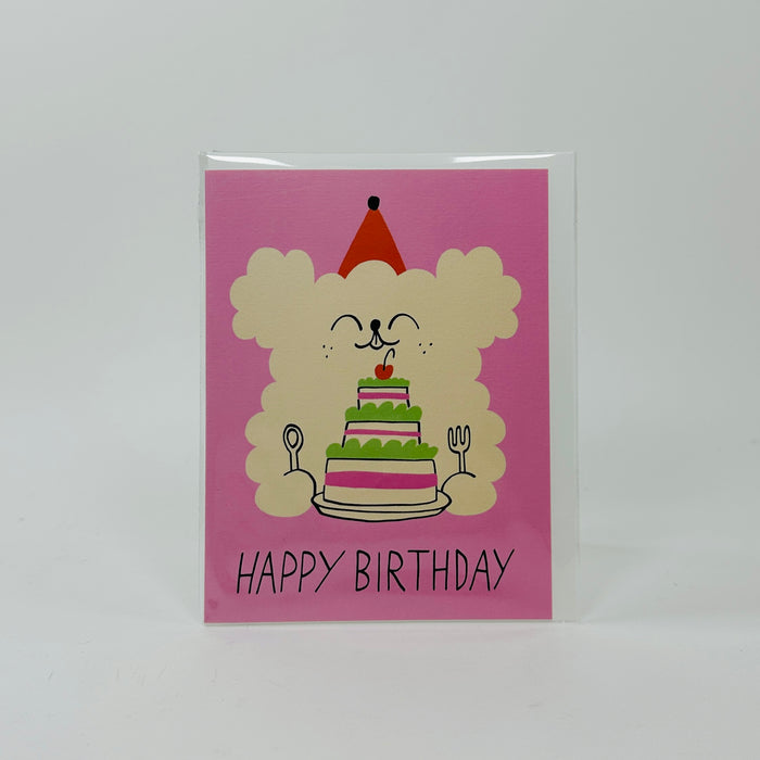 Happy Birthday Dog & Cake - Wrap Card