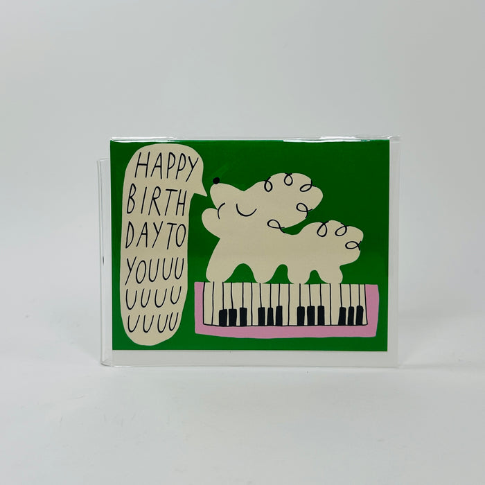 Happy Birthday To You Dog & Keyboard  - Wrap Card