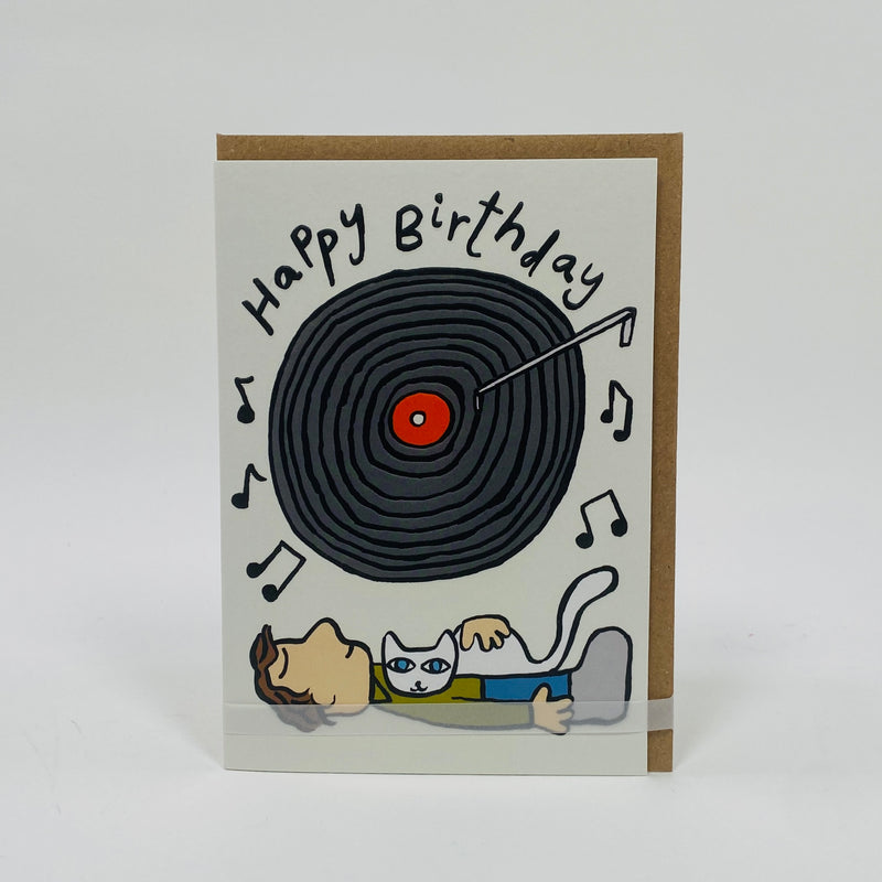 Happy Birthday Vinyl - Wrap Card