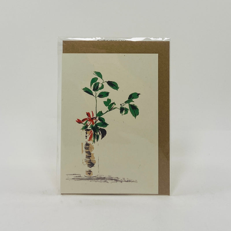 Ikebana with Camellia Branch - Ben Rogers Card