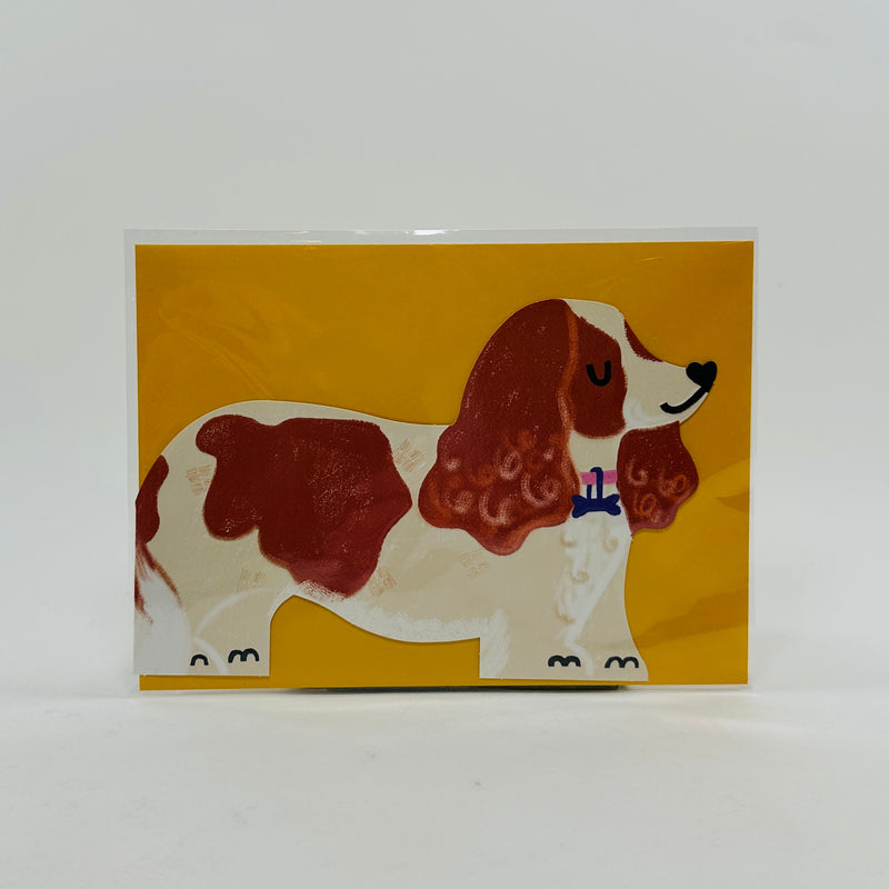 King Charles Spaniel - Raspberry Blossom Card