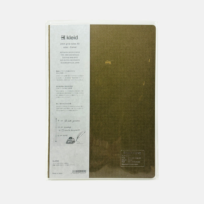 Kleid 2mm Grid Notebook A5 - Camel