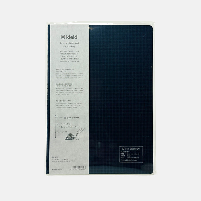 Kleid 2mm Grid Notebook A5 - Navy
