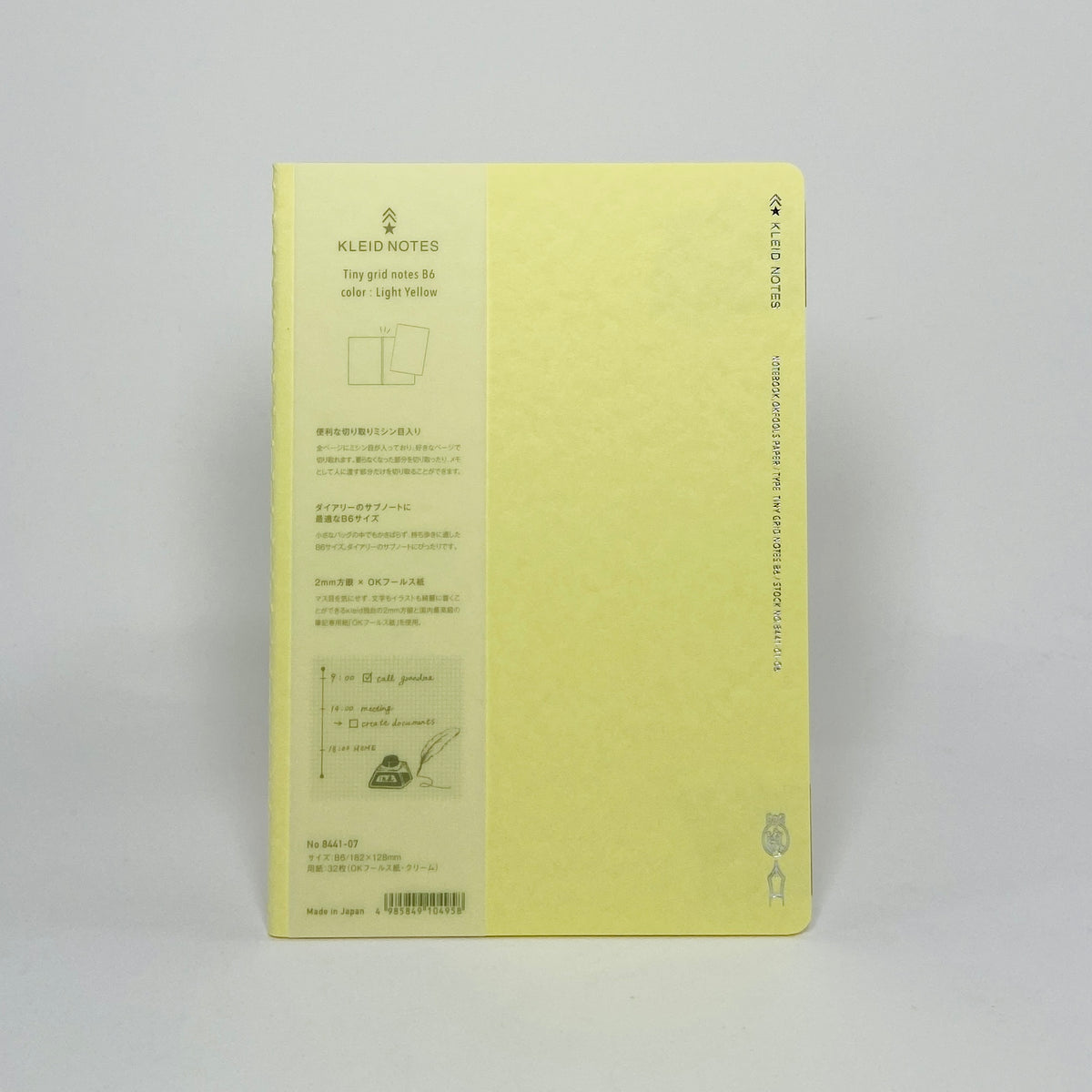 Kleid Tiny Grid B6 Notebook - Light Yellow