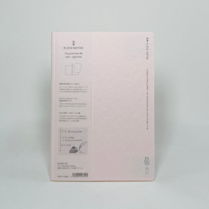 Kleid Tiny Grid B6 Notebook - Light Pink