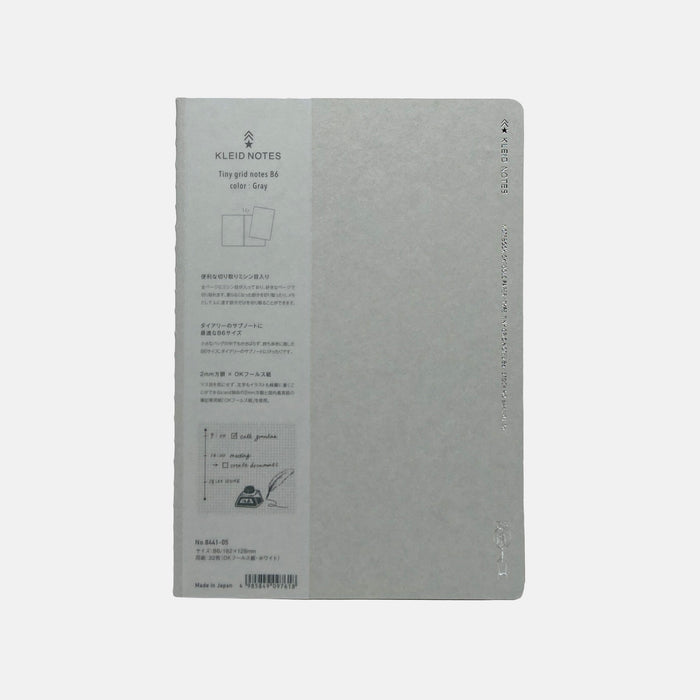 Kleid Tiny Grid B6 Notebook - Grey