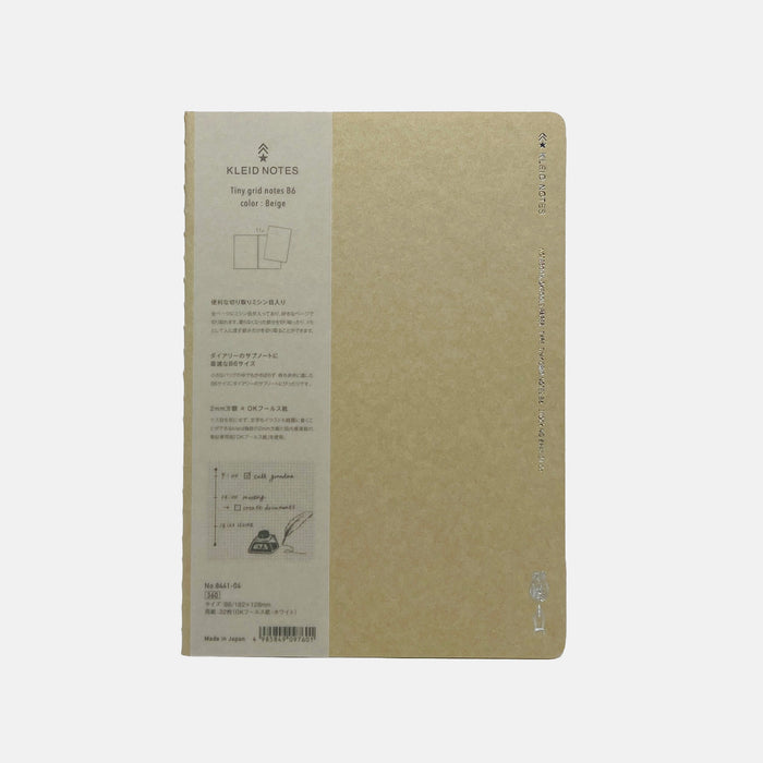 Kleid Tiny Grid B6 Notebook - Beige