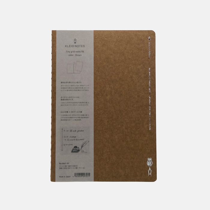 Kleid Tiny Grid B6 Notebook - Brown