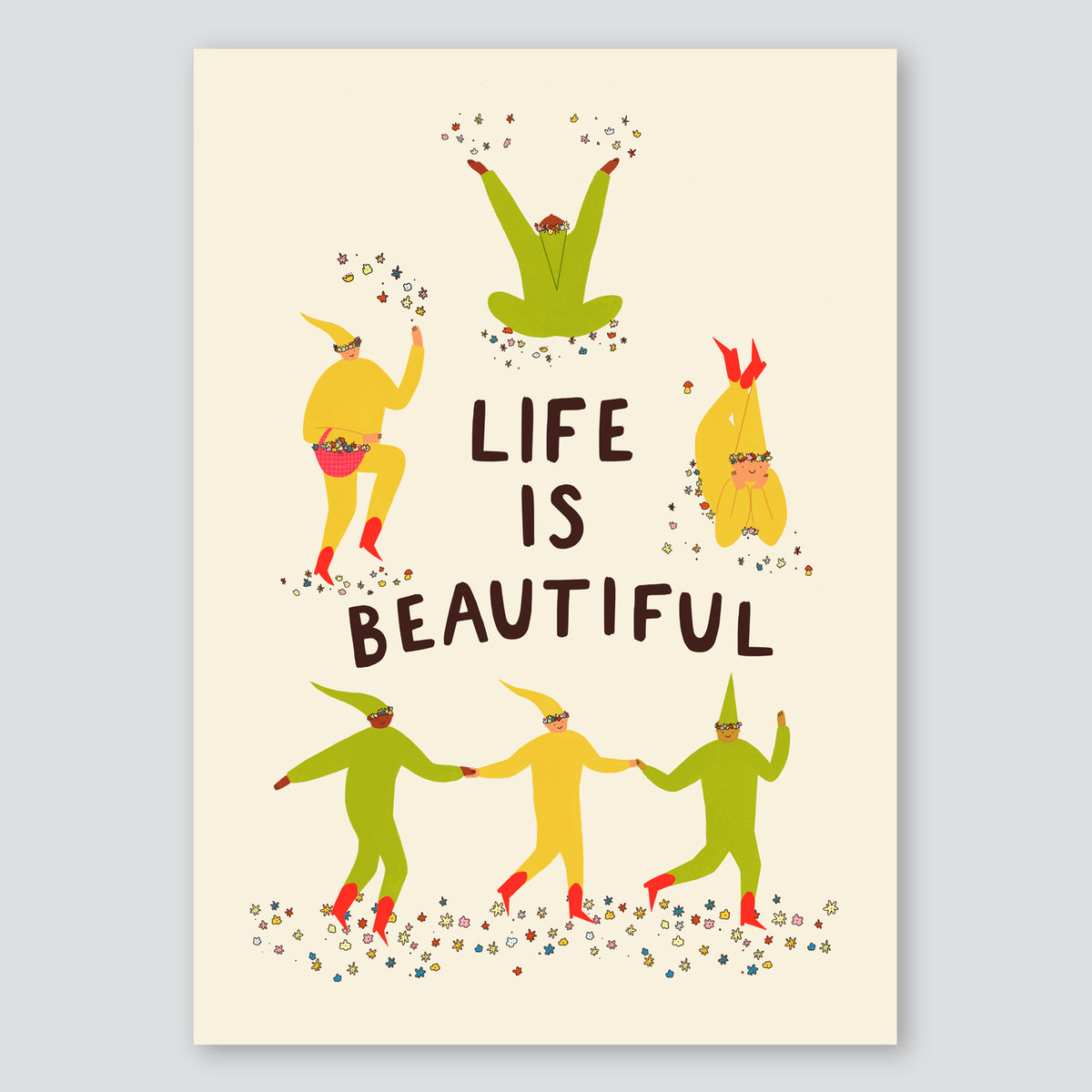 Life is Beautiful A3 Print - Little Black Cat