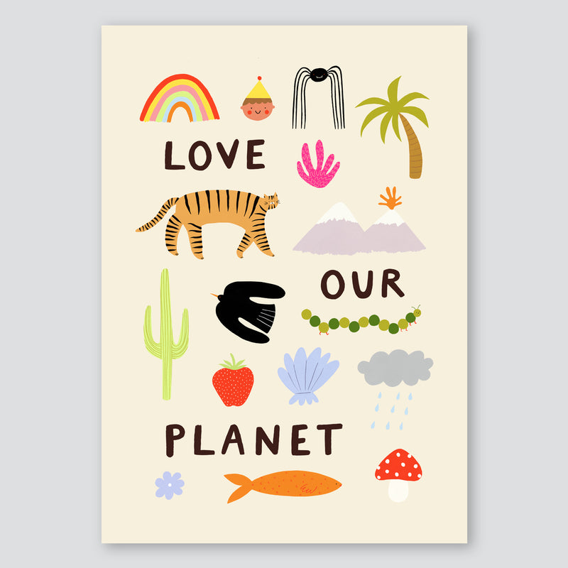 Love Our Planet A3 Print - Little Black Cat