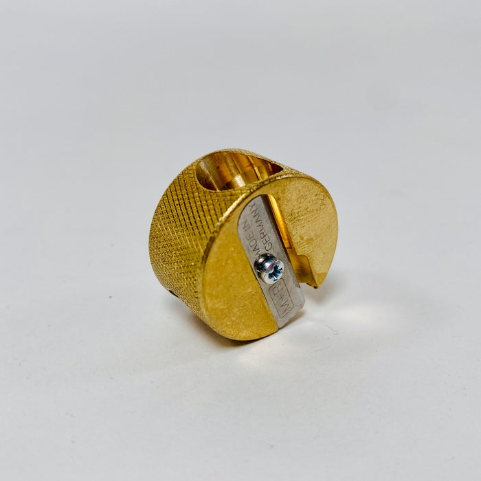 M+R Double Hole Round Brass Sharpener
