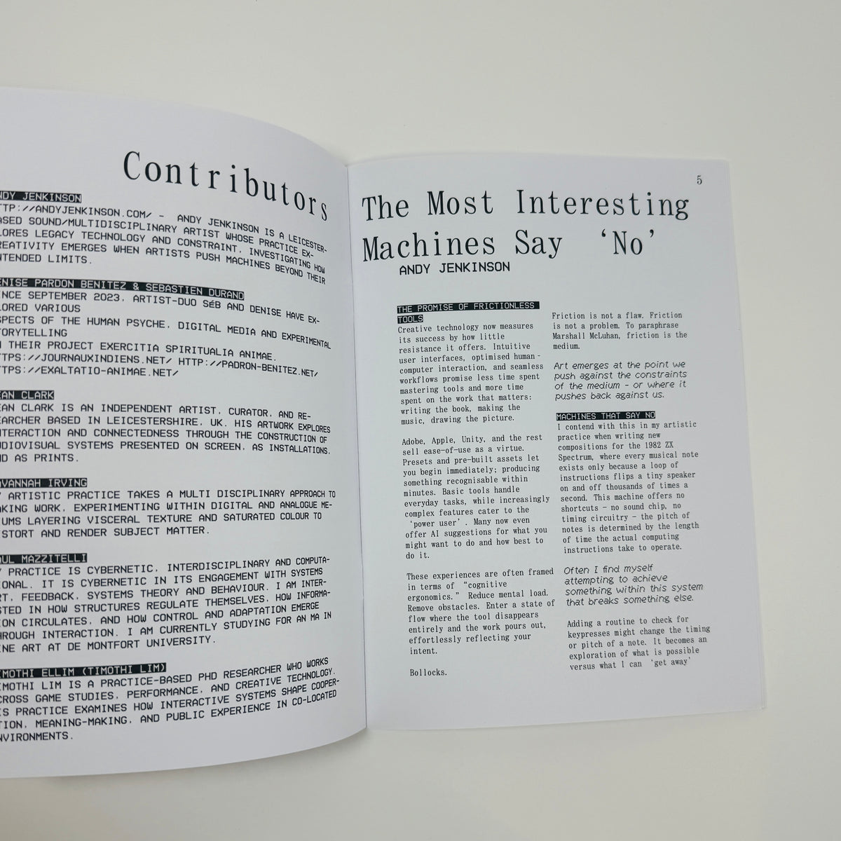 Machine Zine #1 - Human Computer Interaction