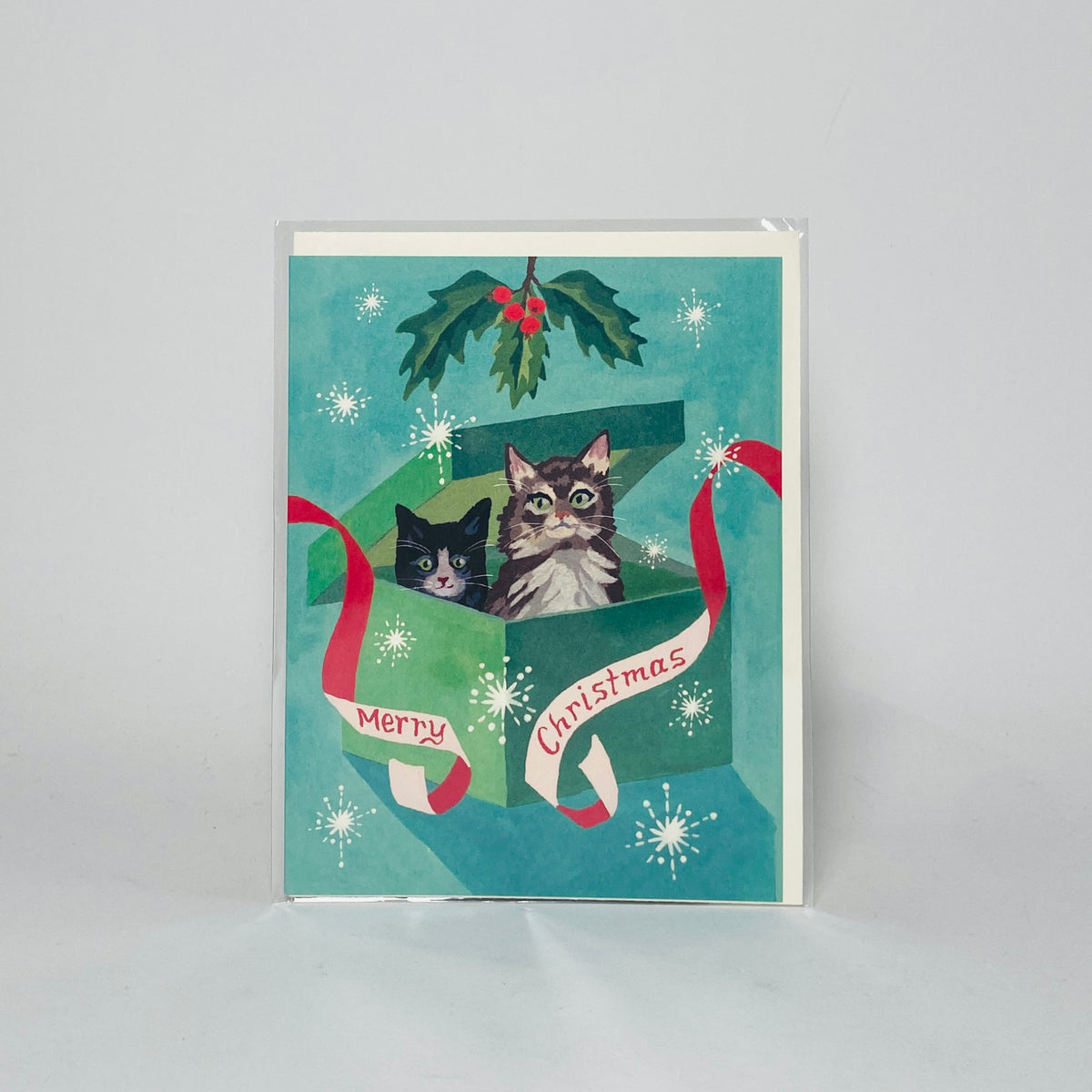 Meowy Christmas - Red Cap Card